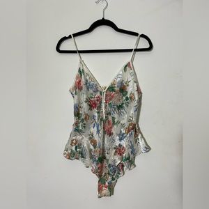 Vintage Victoria’s Secret Gold Label White Floral Lingerie Teddy